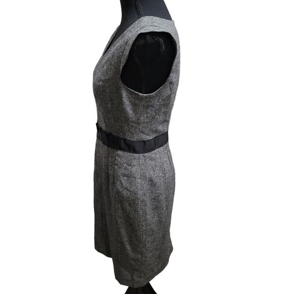 Banana Republic Gray Black White Wool Blend Tweed Pencil Dress, Sz 4 - Picture 6 of 9